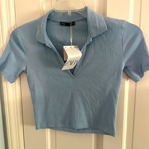 Light blue zara polo shirt